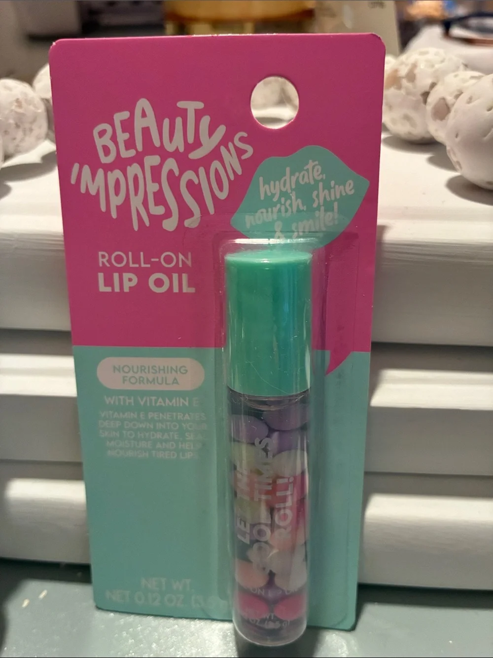 Impressions Roll-On Lip Oil Duo in Teal & Lavender Caps